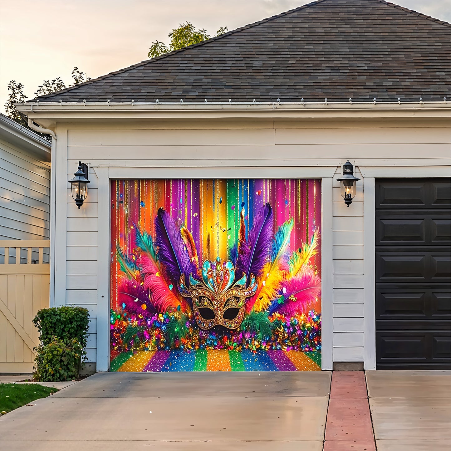 Lorva Garage Door Banner Decoration Gorgeous Mardi Gras Mask