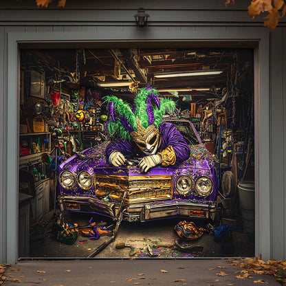 Lorva Garage Door Banner Decoration Mardi Gras Workshop