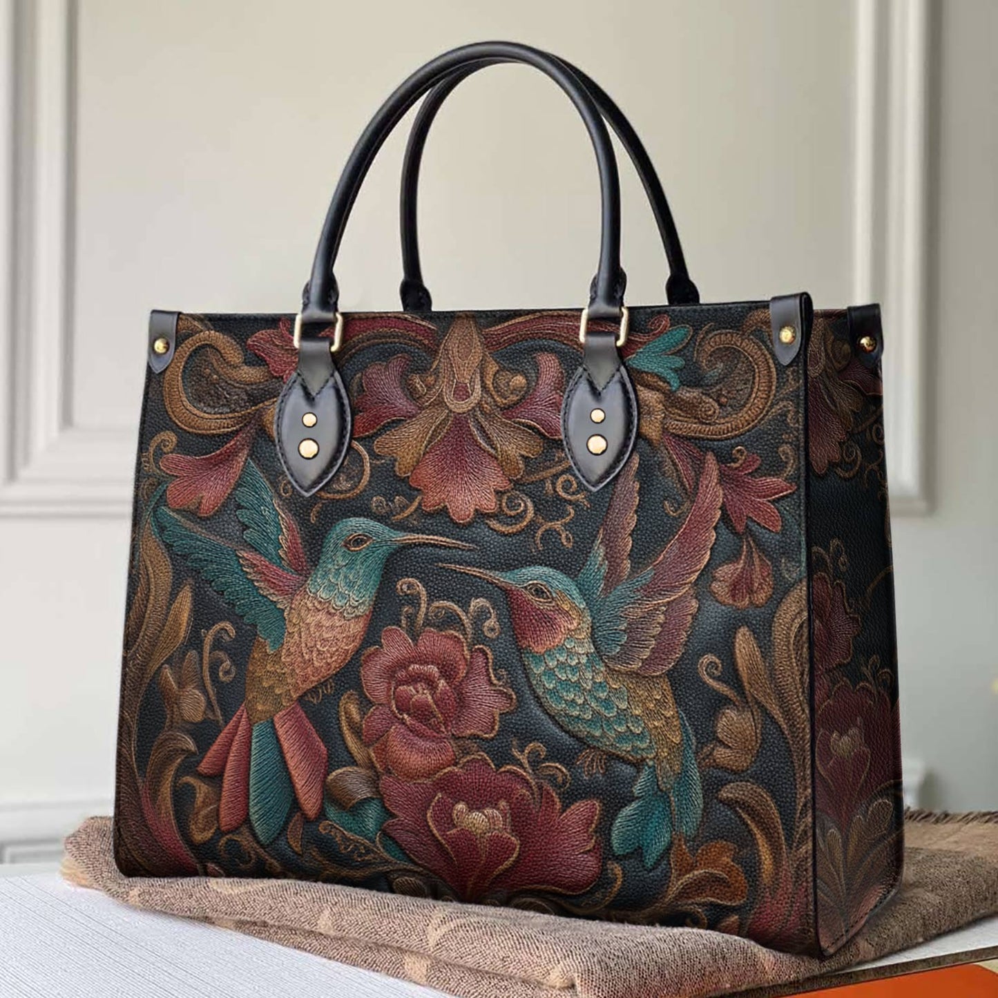Lorva Leather Bag Rustic Bloom Hummingbird