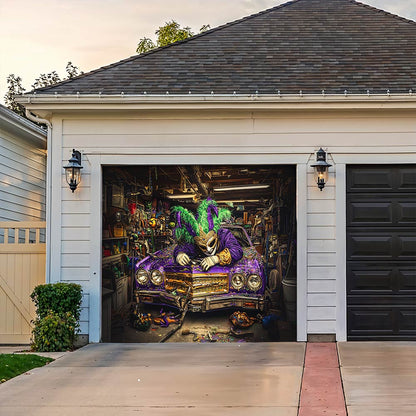 Lorva Garage Door Banner Decoration Mardi Gras Workshop