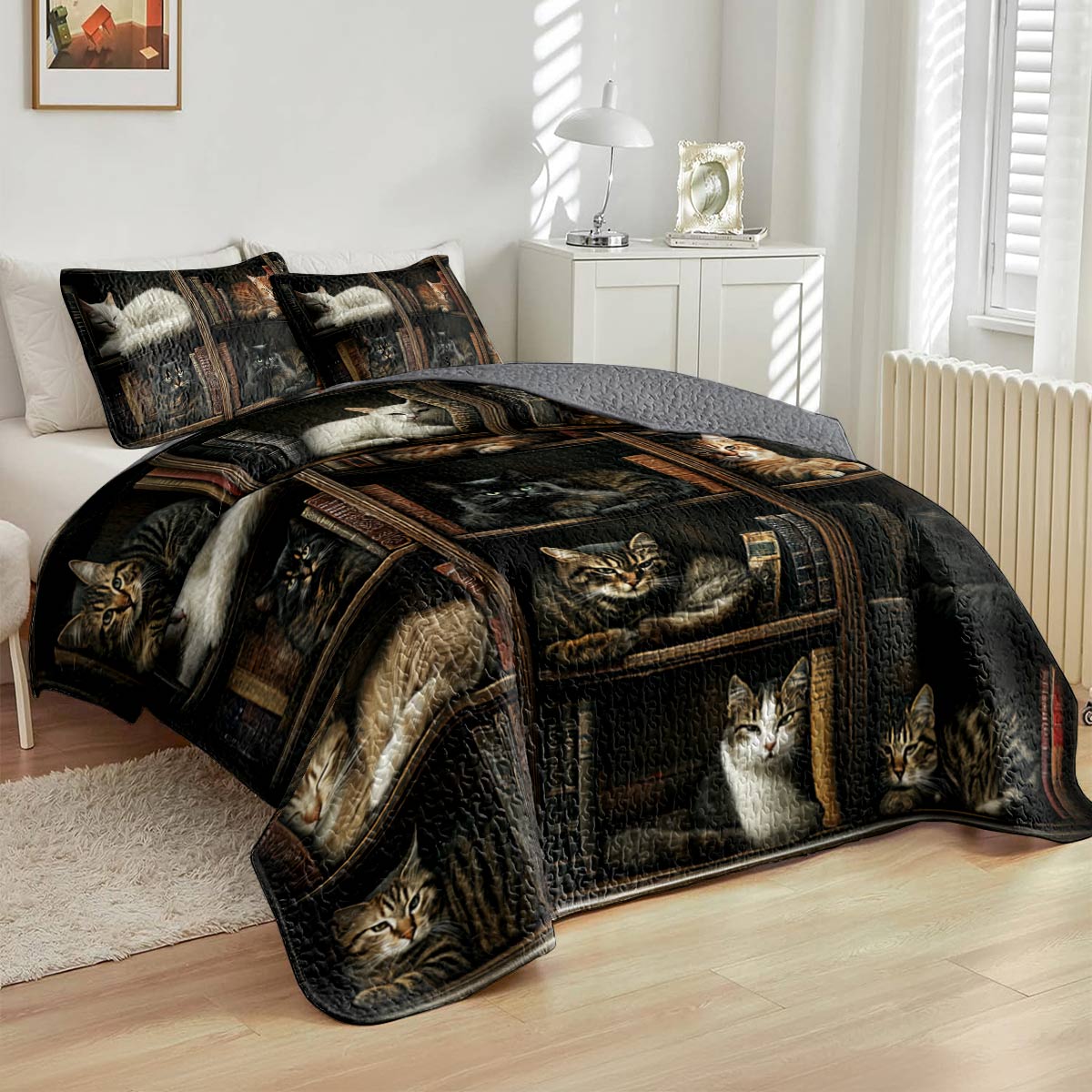 Lorva All Season Quilt 3-Piece Set Whiskers In The Book Nook