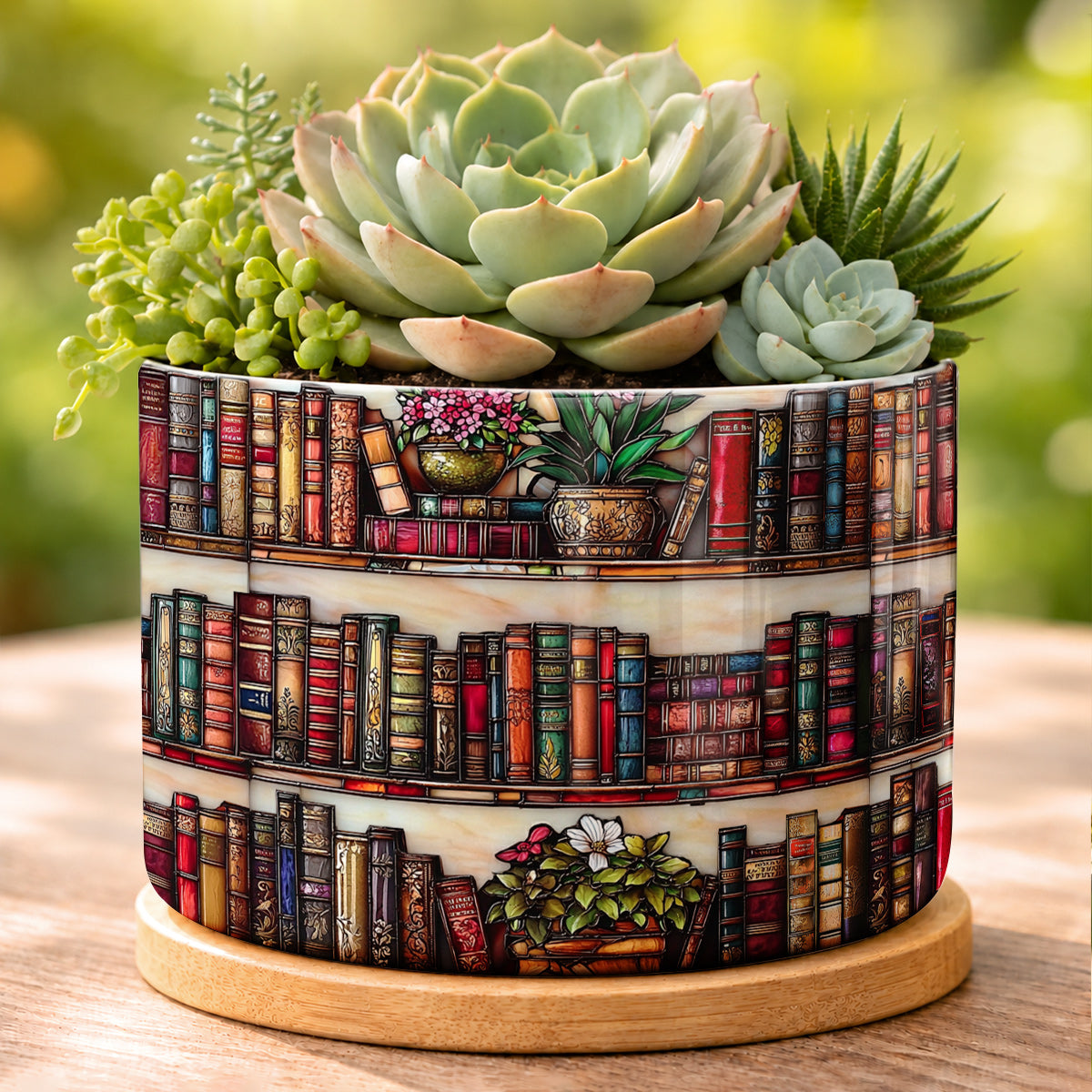 Lorva Reading Ceramic Plant Pot Classic Library