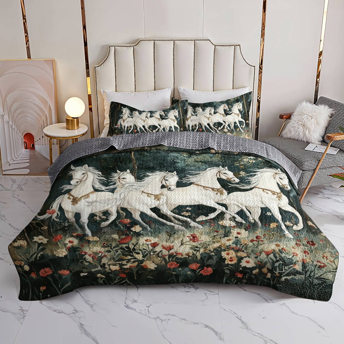 Lorva All Season Quilt 3-Piece Set Wildflower Horse
