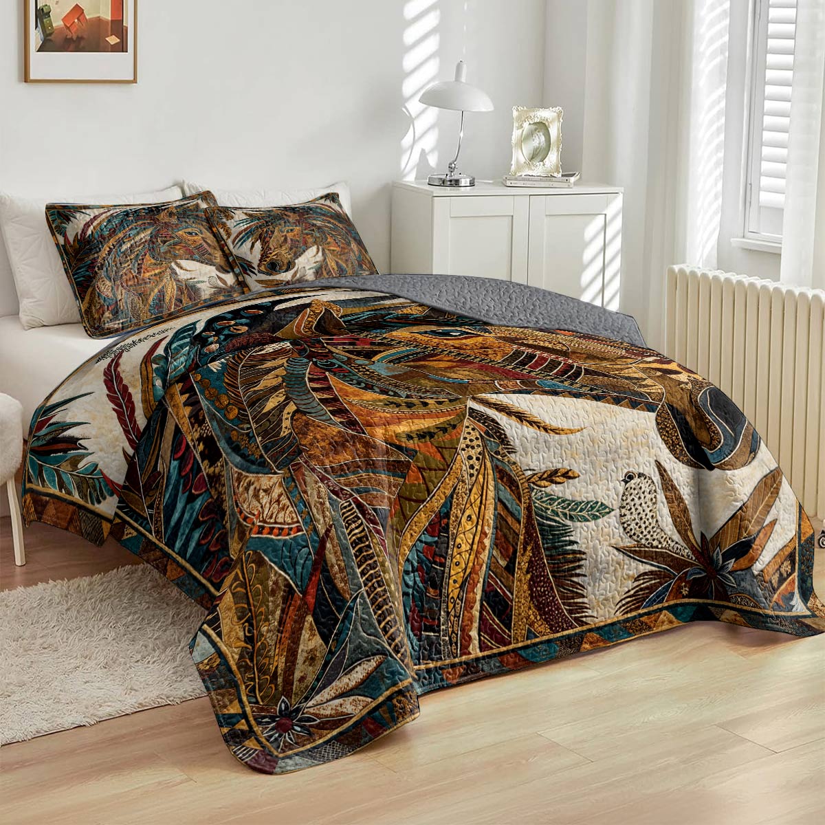 Lorva All Season Quilt 3-Piece Set Majestic Steed