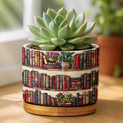 Lorva Reading Ceramic Plant Pot Classic Library