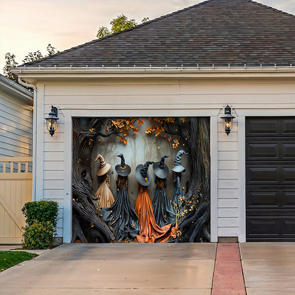 Lorva Witch Garage Door Banner Decoration Autumn Witch Gathering