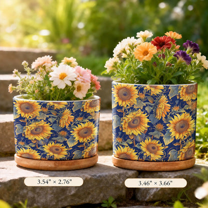 Lorva Sunflower Ceramic Plant Pot Vintage