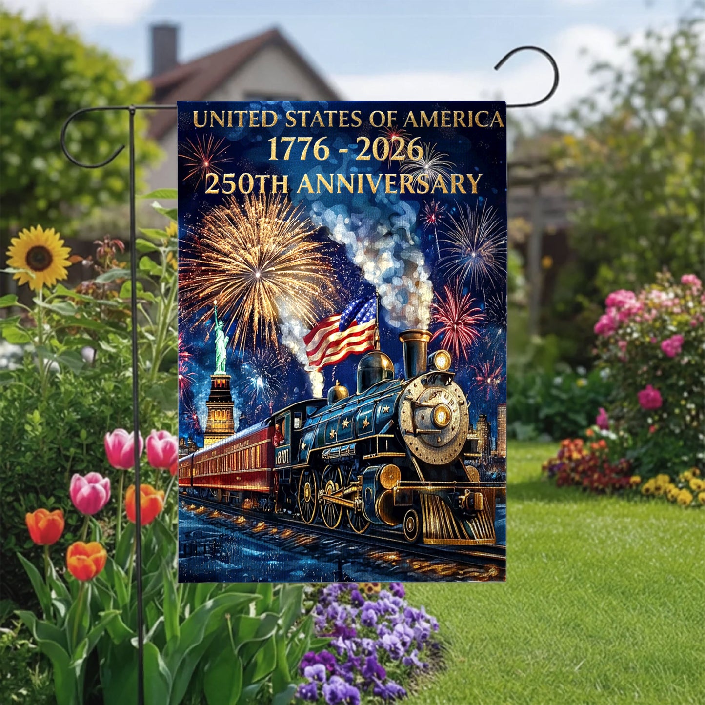 Lorva Garden America Flag The Freedom Express