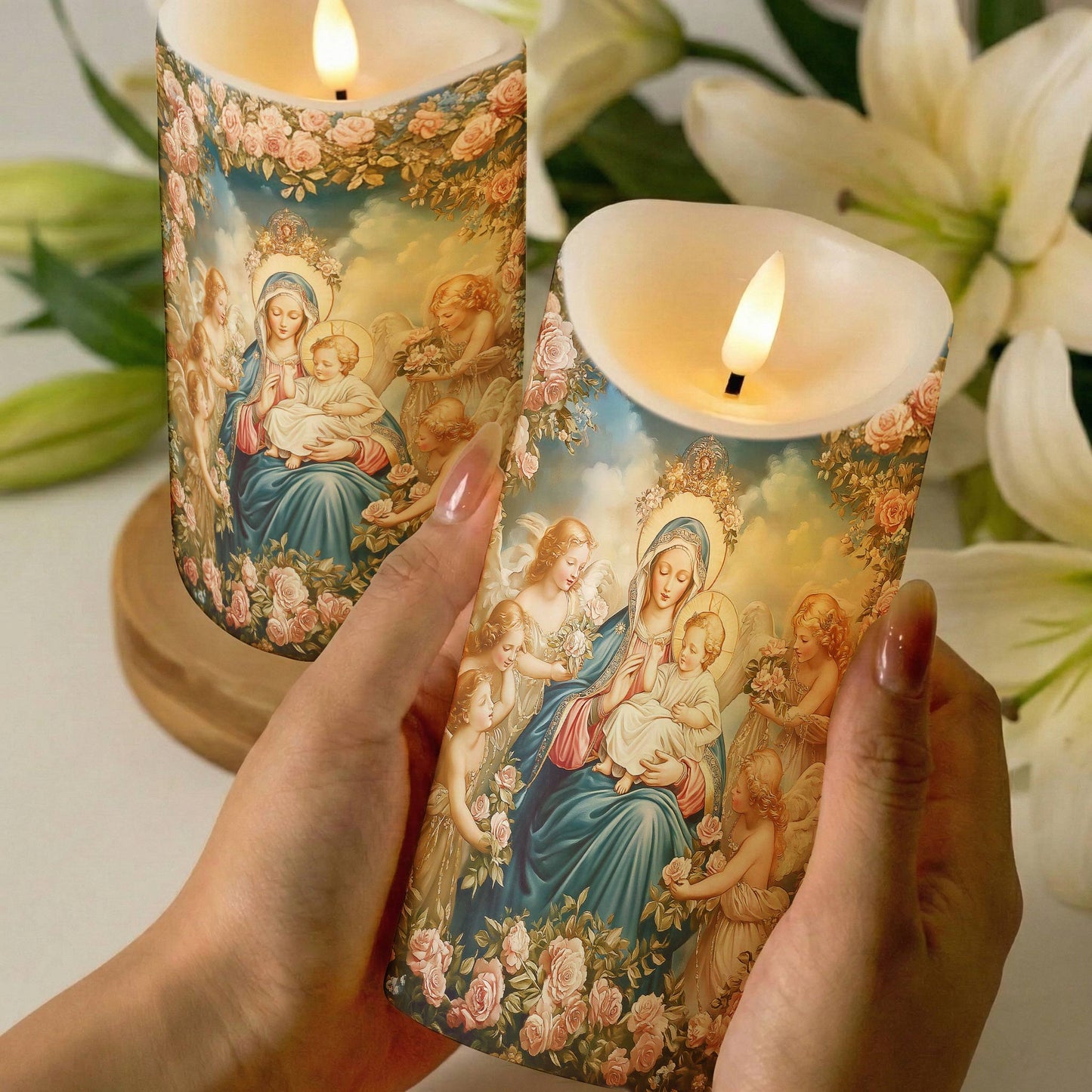Lorva LED Candle Halo Of Roses