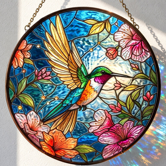 Lorva Hummingbird Suncatcher Flowers Harmony Hummingbird