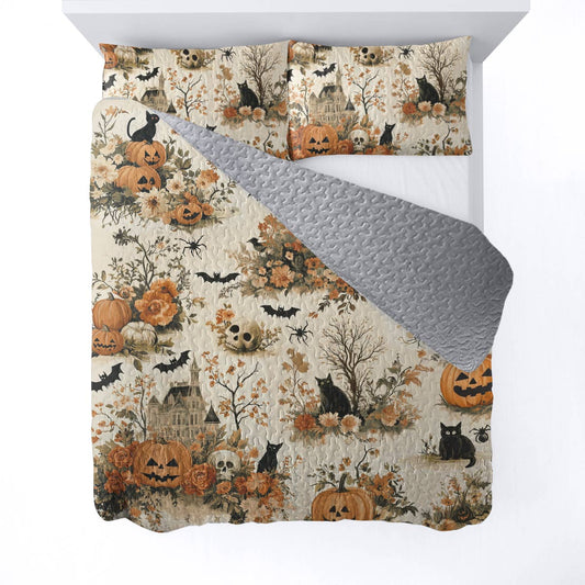 Halloween Lorva All Season Quilt 3-Piece Set Haunting Harvest