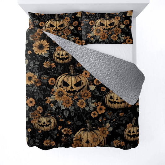 Halloween Lorva All Season Quilt 3-Piece Set Autumn Glow Pumpkins
