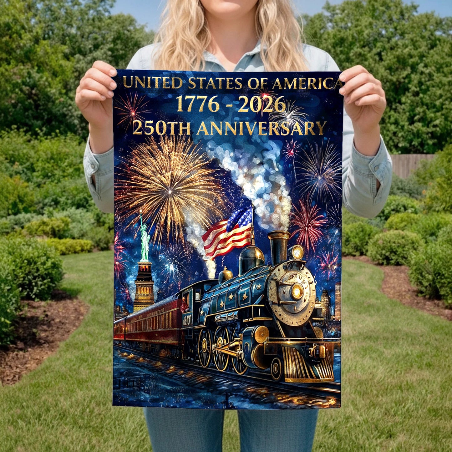 Lorva Garden America Flag The Freedom Express