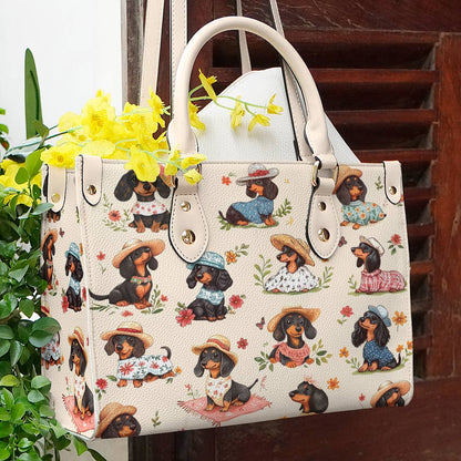 Lorva Dachshund Leather Bag Picnic Doxies
