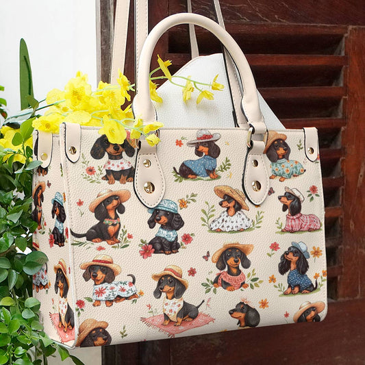 Lorva Dachshund Leather Bag Picnic Doxies