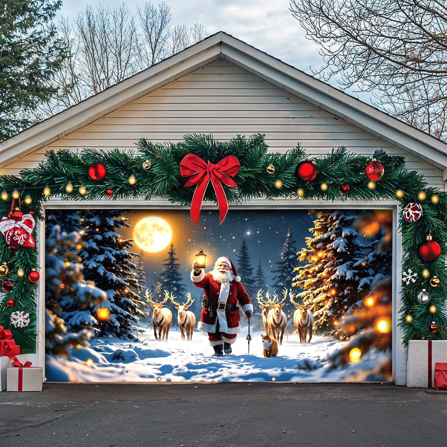 Lorva Christmas Garage Door Banner Decoration Christmas Delight