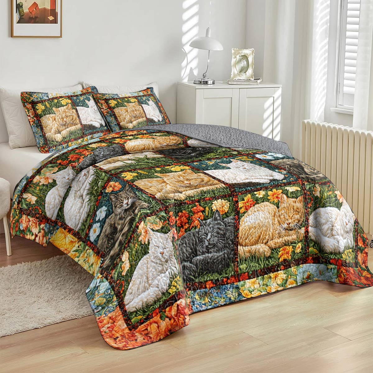 Lorva All Season Quilt 3-Piece Set Catnap Harmony