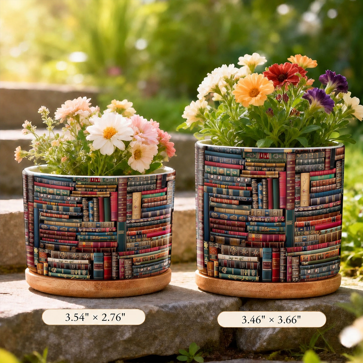 Lorva Reading Ceramic Plant Pot Vintage Books