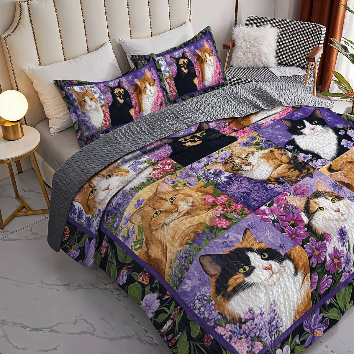 Lorva All Season Quilt 3-Piece Set Botanical Whiskers