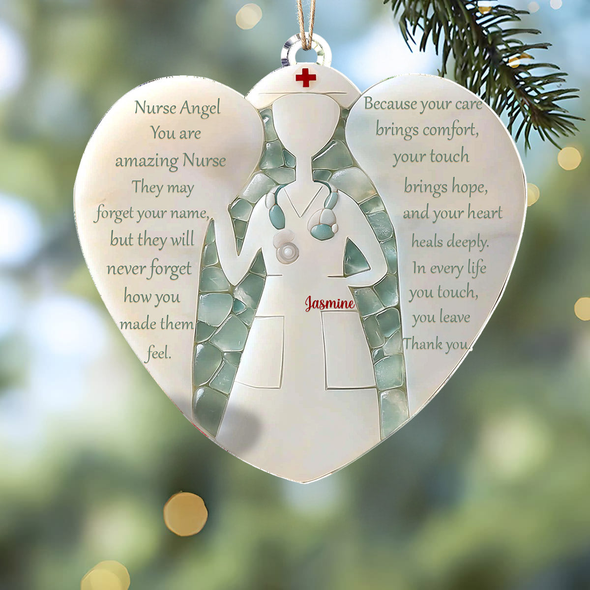 Lorva Nurse Personalized 2D Acrylic Ornament Nurse Angel