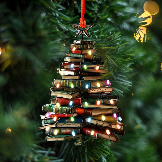 Lorva Reading Acrylic Ornament Literary Christmas Tree