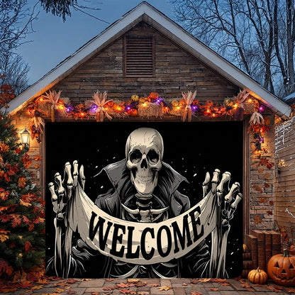 Lorva Halloween Garage Door Banner Decoration Skeleton Welcome