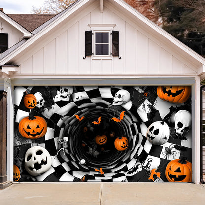 Lorva Halloween Garage Door Banner Decoration Spooky Pumpkin Vortex