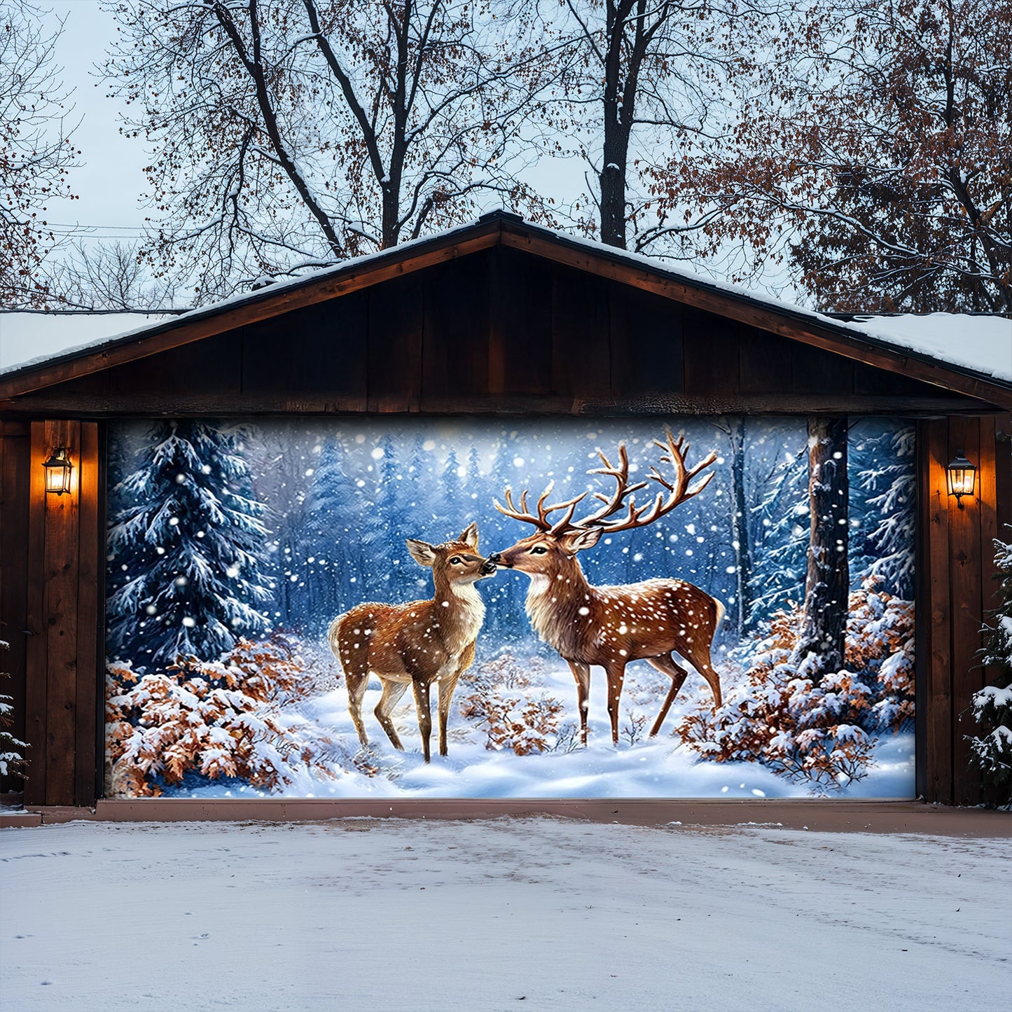 Lorva Deer Garage Door Banner Decoration The Silent Glade