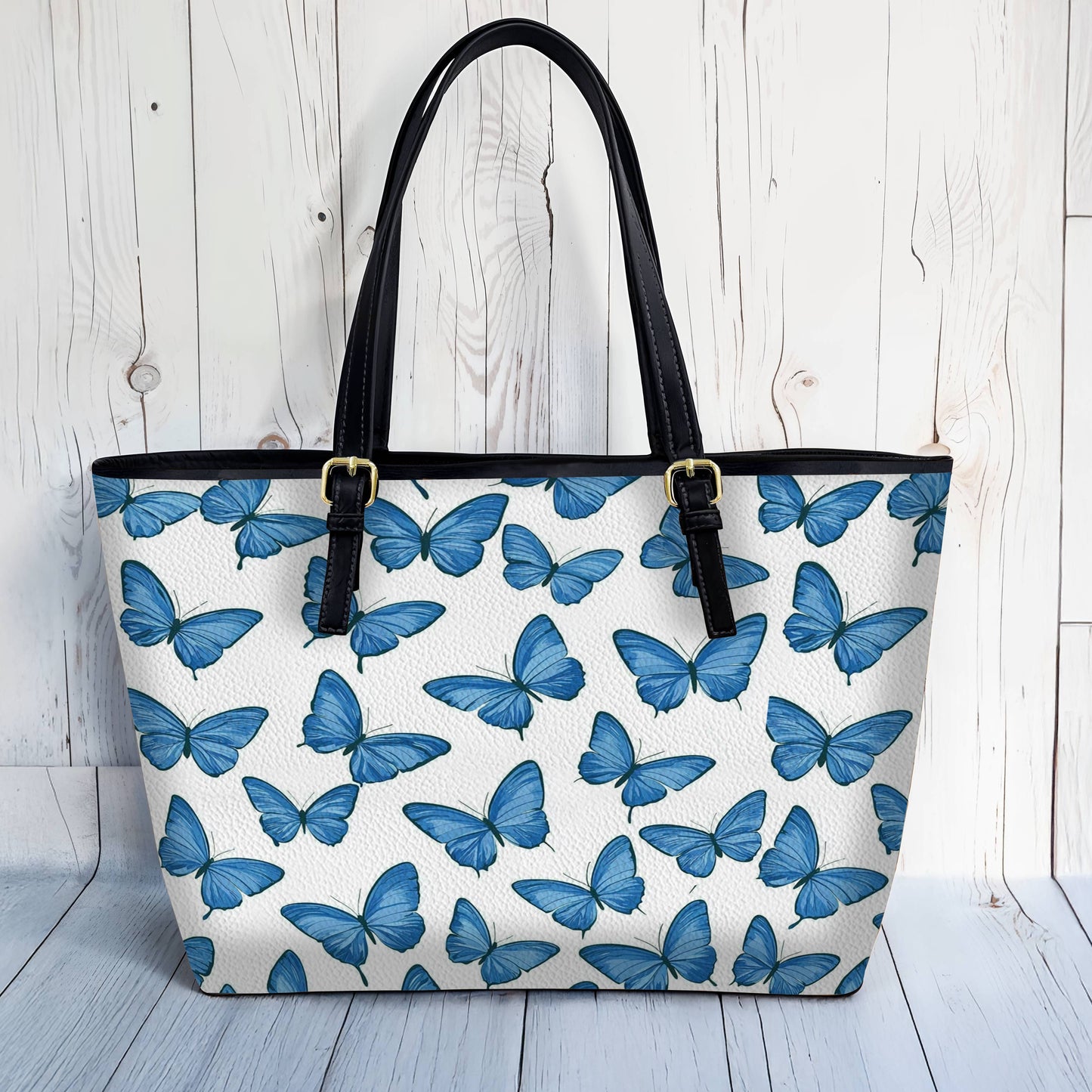 Lorva Butterfly Leather Tote Bag Springtime Flutter