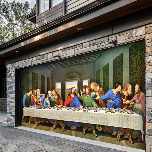 Lorva Garage Door Banner Decoration The Last Supper