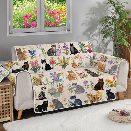 Lorva Cat Sofa Cover Set Charming Garden