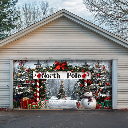 Lorva Christmas Garage Door Banner Decoration Beautiful North Pole