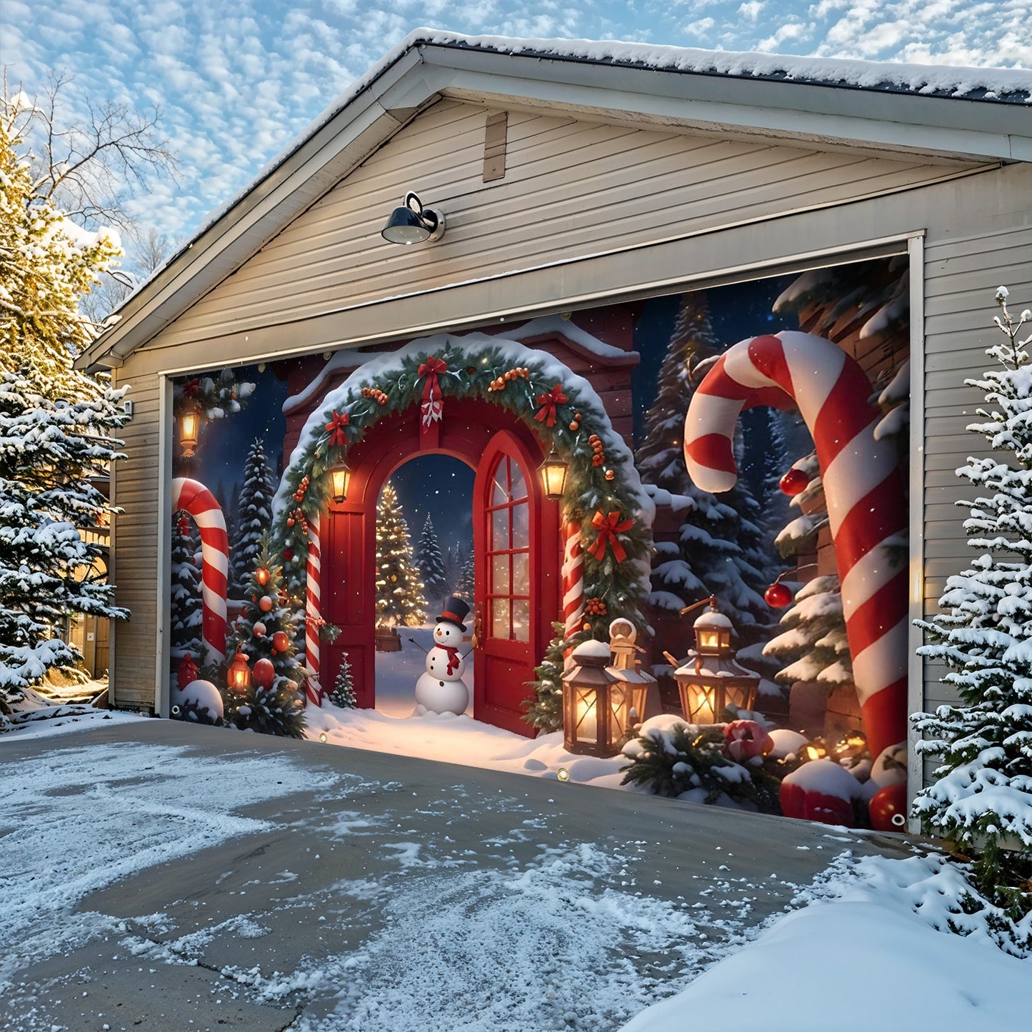 Lorva Christmas Garage Door Banner Decoration Christmas Gateway