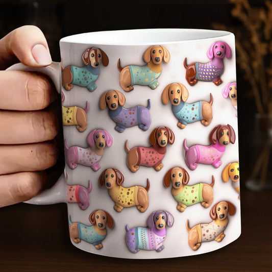 Lorva Flat Print Mug Beautiful Pretty Dachshunds