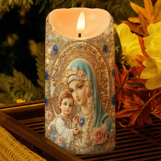 Lorva LED Candle Divine Madonna And Child