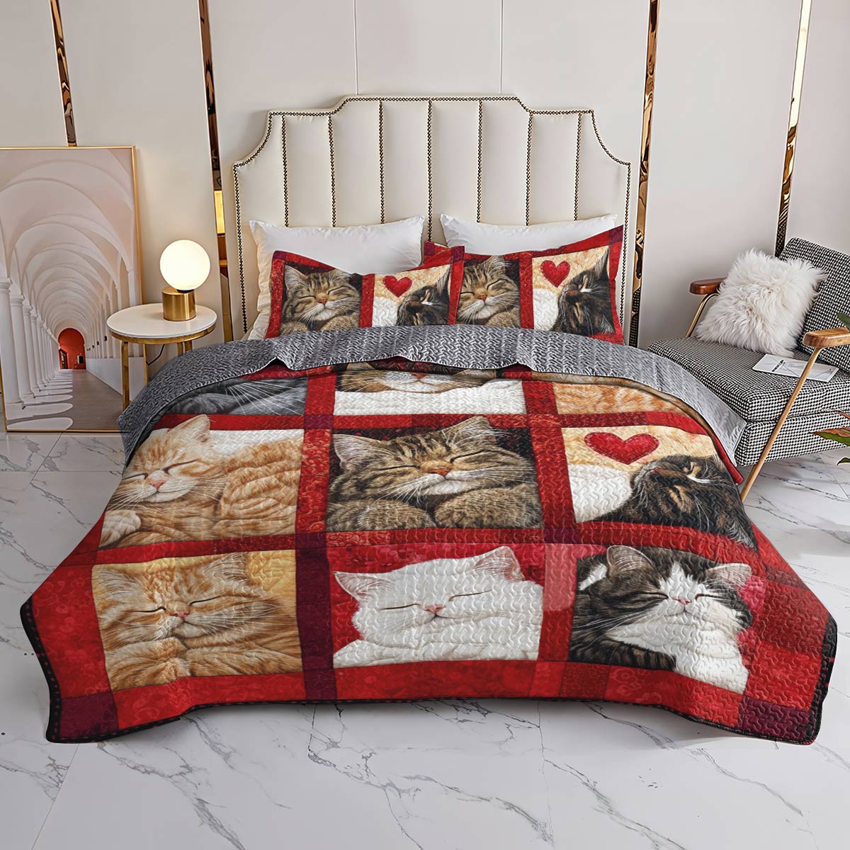 Lorva Cat All Season Quilt 3-Piece Set Sleeping Beauty