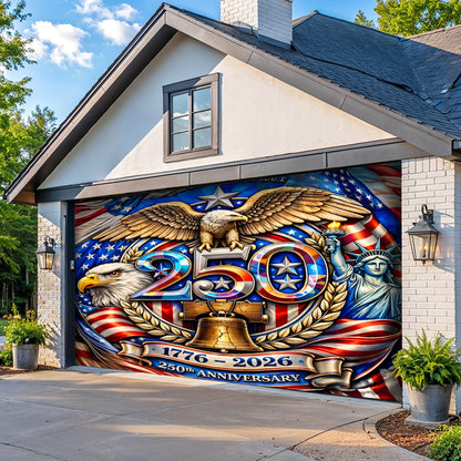 Lorva Garage Door Banner Decoration America 250th Anniversary