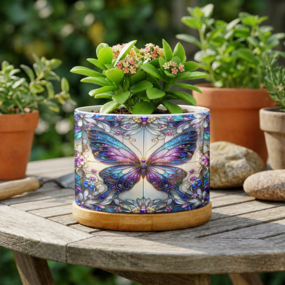 Lorva Ceramic Plant Pot Mysterious Butterfly