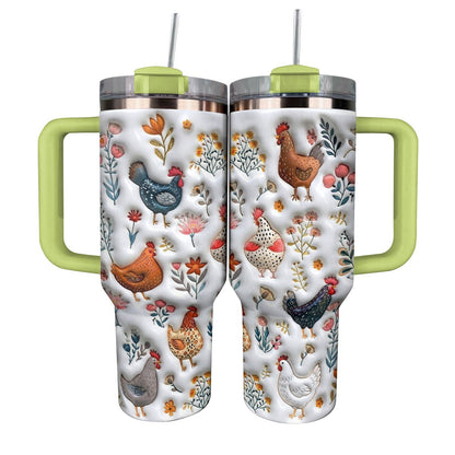 Lorva Tumbler Cute Floral Chickens