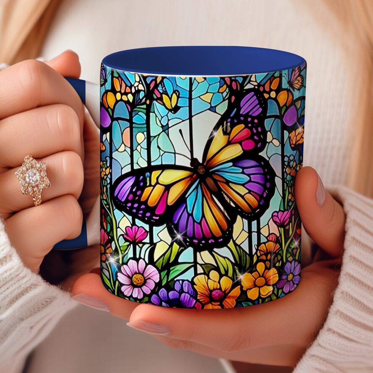 Lorva Butterfly Acent Mug Charming Floral Butterfly