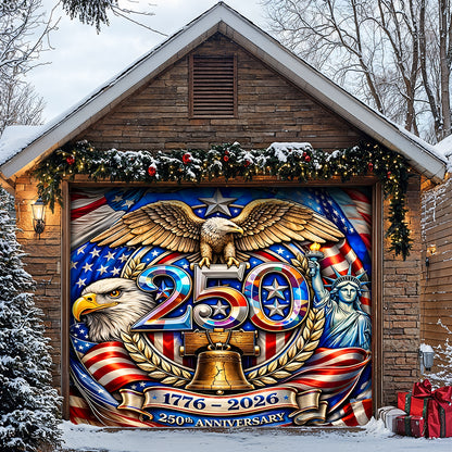 Lorva Garage Door Banner Decoration America 250th Anniversary