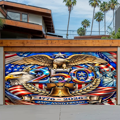 Lorva Garage Door Banner Decoration America 250th Anniversary