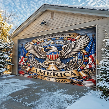 Lorva Garage Door Banner Decoration 250 Years of American's Power