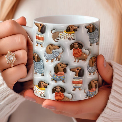 Lorva Flat Print Mug Cuteness Overload Dachshund