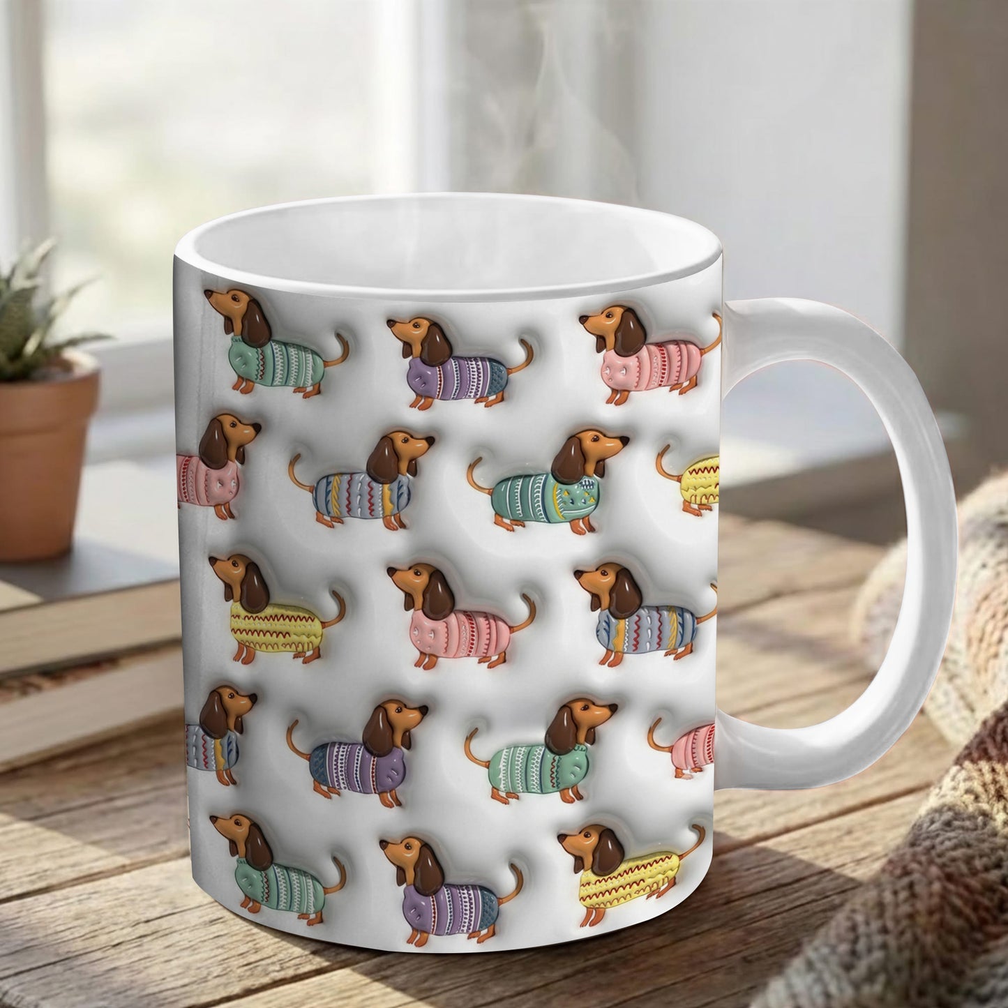 Lorva Flat Print Mug Charming Dachshund Sweaters