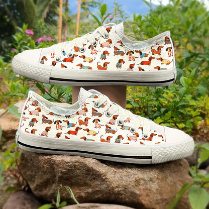 Lorva Dachshund Women's Low Top Shoes Amazing Stylish Dachshund
