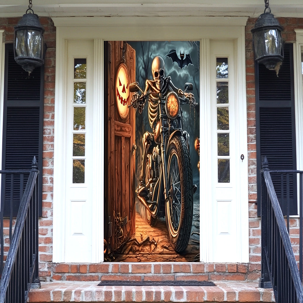 Lorva Halloween Door Cover Grim Reaper Biker