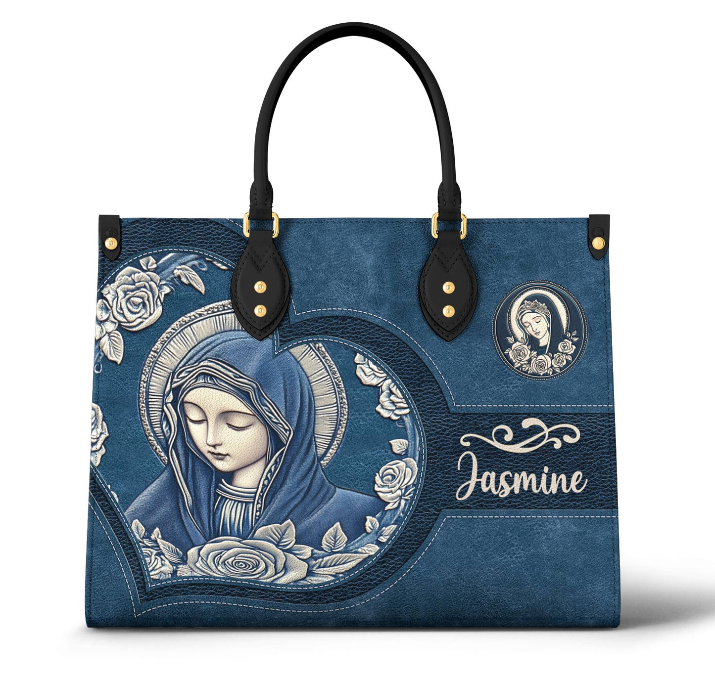 Lorva Personalized Leather Bag Rosa Virgin Mary