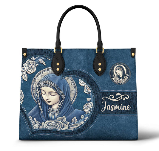 Lorva Personalized Leather Bag Rosa Virgin Mary