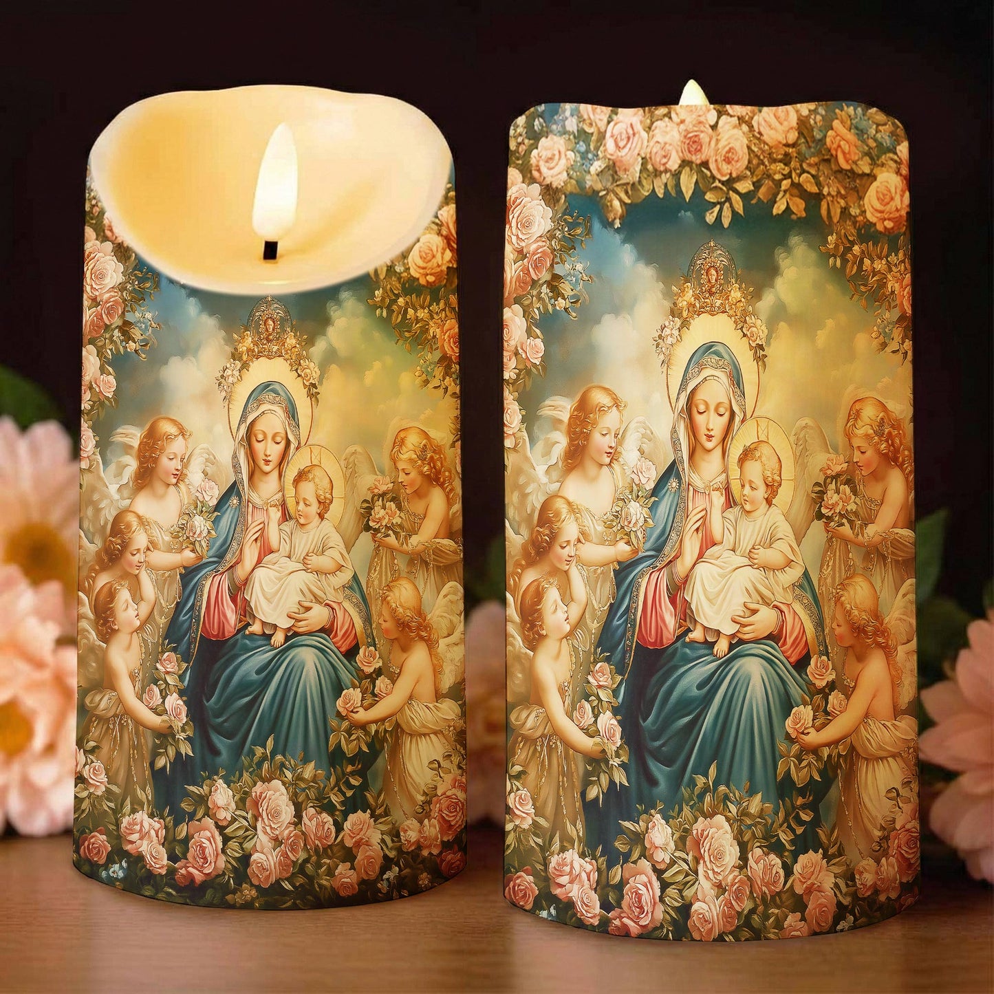 Lorva LED Candle Halo Of Roses